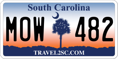 SC license plate MOW482