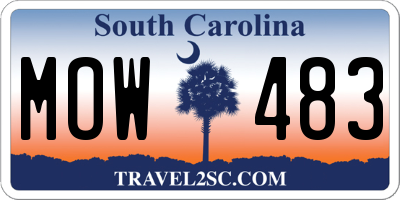 SC license plate MOW483