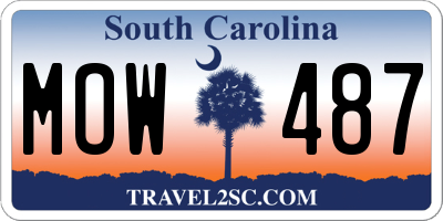 SC license plate MOW487