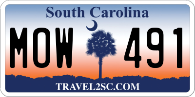 SC license plate MOW491