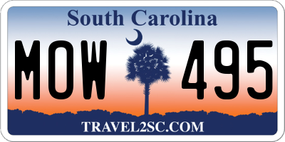 SC license plate MOW495