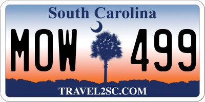 SC license plate MOW499