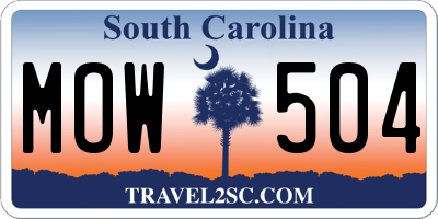 SC license plate MOW504