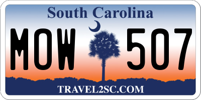 SC license plate MOW507