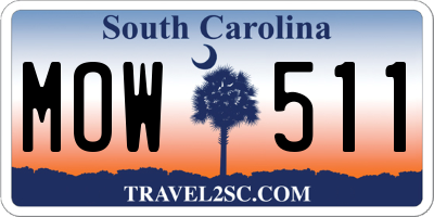 SC license plate MOW511