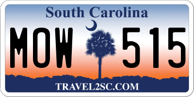 SC license plate MOW515