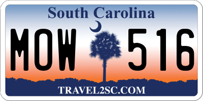 SC license plate MOW516