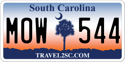 SC license plate MOW544