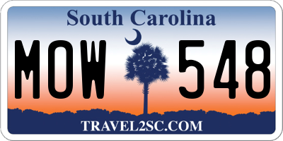 SC license plate MOW548