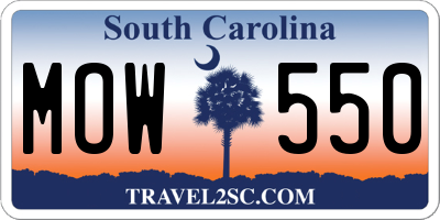SC license plate MOW550