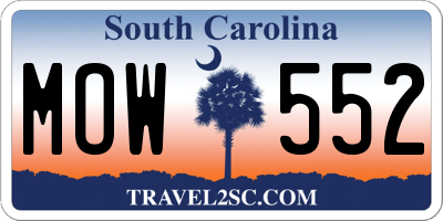 SC license plate MOW552