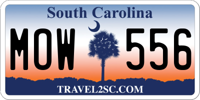 SC license plate MOW556