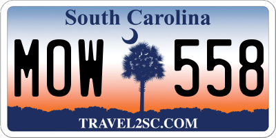 SC license plate MOW558