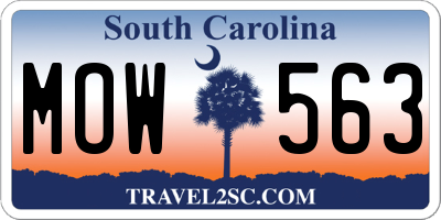SC license plate MOW563