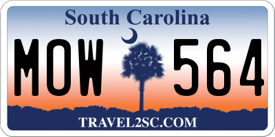 SC license plate MOW564