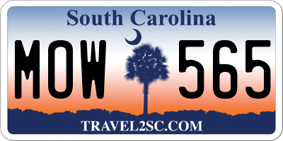 SC license plate MOW565