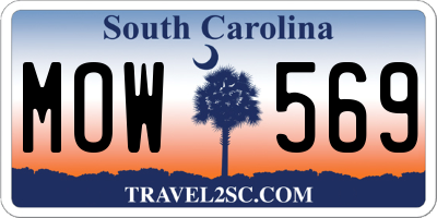 SC license plate MOW569