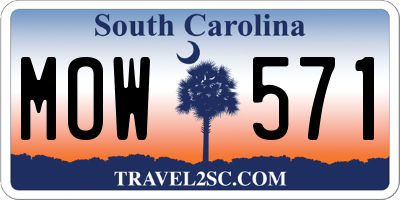 SC license plate MOW571