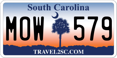 SC license plate MOW579