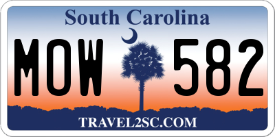 SC license plate MOW582