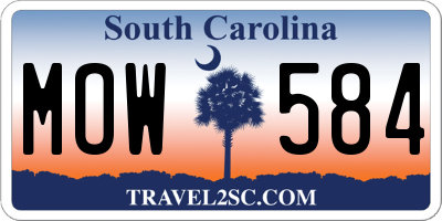 SC license plate MOW584