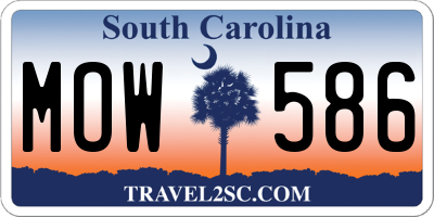 SC license plate MOW586
