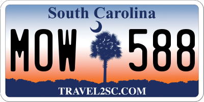 SC license plate MOW588
