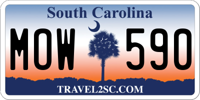 SC license plate MOW590