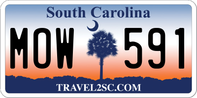 SC license plate MOW591