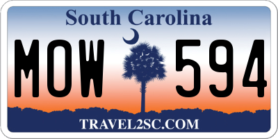 SC license plate MOW594