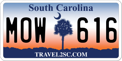 SC license plate MOW616