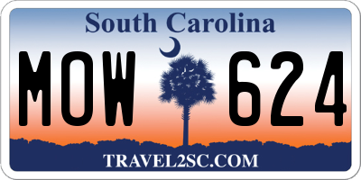 SC license plate MOW624