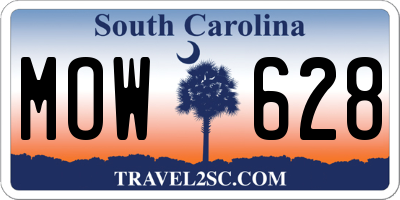 SC license plate MOW628