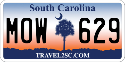 SC license plate MOW629