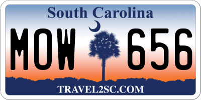 SC license plate MOW656
