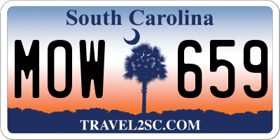 SC license plate MOW659