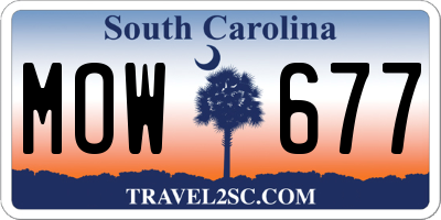 SC license plate MOW677
