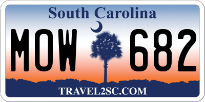 SC license plate MOW682