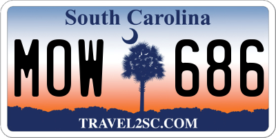 SC license plate MOW686