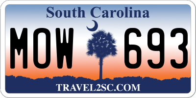 SC license plate MOW693