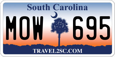 SC license plate MOW695
