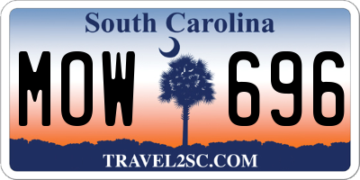 SC license plate MOW696