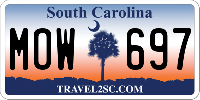 SC license plate MOW697