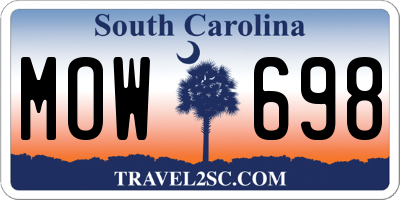 SC license plate MOW698