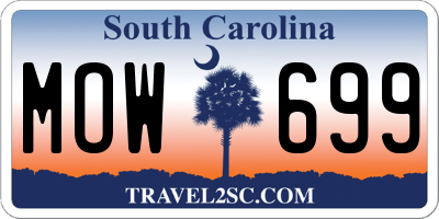 SC license plate MOW699