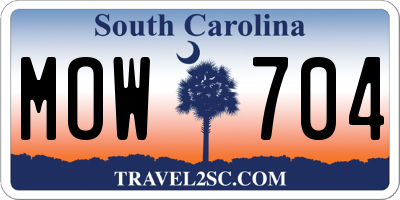 SC license plate MOW704