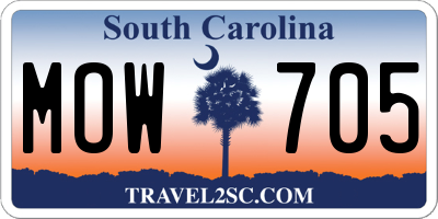 SC license plate MOW705