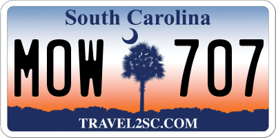 SC license plate MOW707