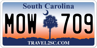 SC license plate MOW709