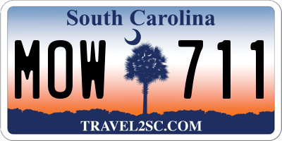 SC license plate MOW711